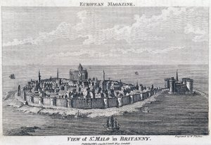 Vue de St Malo - gravure door Thomas door French School
