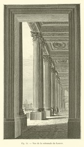 Uitzicht op de colonnade van het Louvre door French School