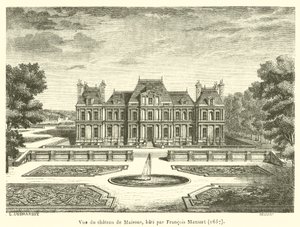 Zicht op het kasteel van Maisons, gebouwd door Francois Mansart