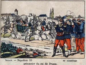 Oorlog van 1870 tussen Frankrijk en Pruisen: de Slag bij Sedan, keizer Napoleon III (Louis Napoleon Bonaparte) door French School