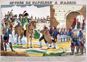 Oorlog van het schiereiland (1807-1814) - De intocht van Napoleon I in Madrid op 2/12/1808. Afbeelding van Epinal