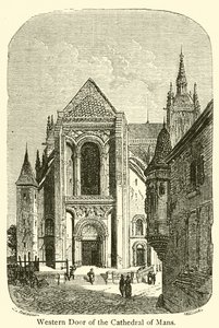 Westelijke deur van de kathedraal van Mans door French School