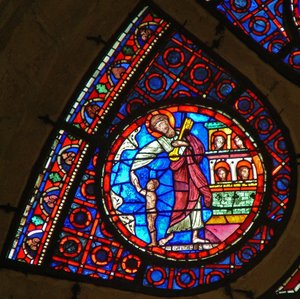 Raam Ww met St. Petrus met de sleutel tot de hemel door French School
