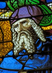 Raam met Sint Antonius de Kluizenaar door French School