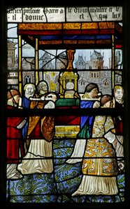 Raam met een processie van het Heilig Sacrament, (detail), 1530
