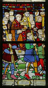 Raam met de Processie van het Heilig Sacrament, ca. 1495 door French School