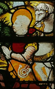 Raam met de visie van St. Eustache (detail) door French School