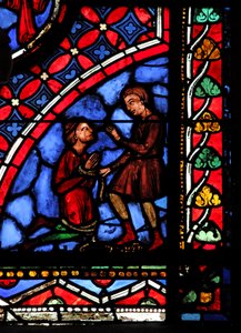 Raam w05 met de magiër Hermogenes en Philetus door French School