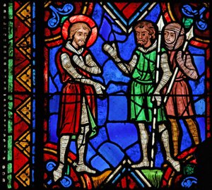 Raam w06 met St. Julianus van Brioude in het leger van Diocletianus door French School