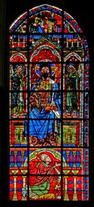 Raam w100 met Christus in Glorie door French School