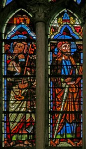 Raam w106 met St. Petrus en St. Paulus (19e eeuw) door French School