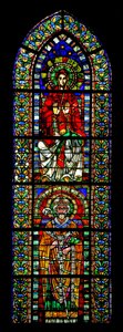 Raam w109 met de Maagd Maria en Sint Martinus door French School