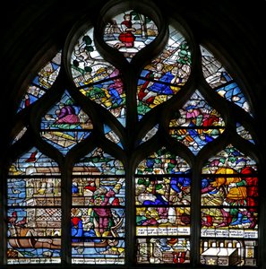 Raam w124 met de Ark van Noach en Noachs dronkenschap
