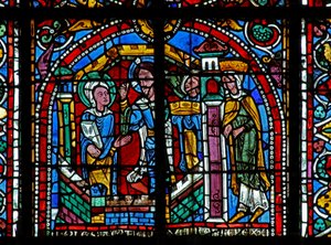 Raam w125 met Christus bezoekt St. Catharina in de gevangenis