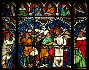 Raam w12 met de Arrestatie in Getsemane