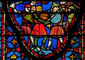 Raam w15 Heilige Relikwieën: Heraclius vecht tegen de zoon van Croesus door French School