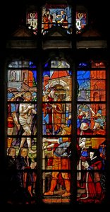 Raam met Ecce Homo na Dürer door French School