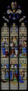 Raam w1 met het Leven van de Maagd Maria door French School