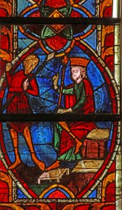 Raam met St. Maurice voor keizer Diocletian