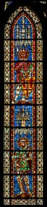 Raam w203 met afbeelding van St. Exuperius en St. Demetrius door French School