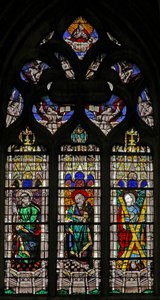 Raam w208 met St. Petrus, St. Paulus en St. Andreas