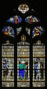 Raam w209 met St. Sebastian en de ongeloof van St. Thomas