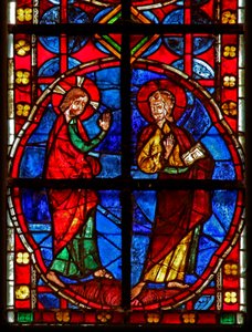 Raam w210 met St. Jacobus met Christus