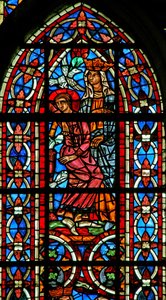 Raam w211 met de droom van St. Helena (glas-in-lood) door French School