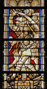 Ruit w214 met ridders die St. Thomas Becket doden door French School