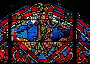 Raam w21 met God de Schepper schept de Hemel en de Aarde