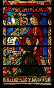 Een schenker - Agnes Bonjean met St. Agnes door French School
