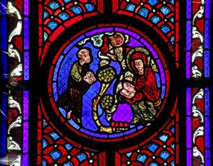Raam w2 met een scène uit het leven van St. Maria Magdalena - de heilige in Provence