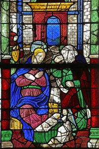 Raam w2 met de Geboorte van Christus door French School