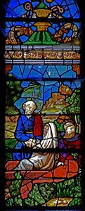 Raam w38 met de Opwekking van Lazarus door French School