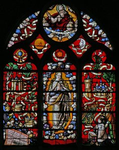 Raam w4 met de Onbevlekte Ontvangenis of de Litanie van Loreto door French School