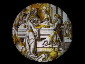 Raam w67 met Salome met het hoofd van Johannes de Doper