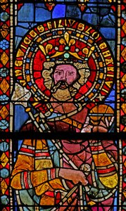 Raam w7 met Louis, zoon van Lotharius VI? door French School