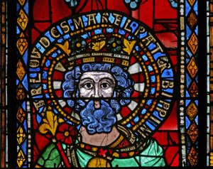 Raam w9 met Charles Martel door French School