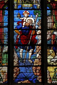 Raam w9 met afbeelding van St. Christoffel door French School