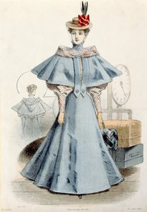 Vrouw in reiskleding, uit Le Coquet, 1895