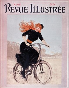 Vrouw op een fiets - omslag. 