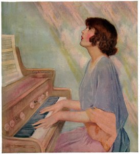 Vrouw die orgel speelt
