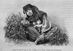 Vrouwen van Beth-El, uit La Syrie daujourdhui. Reizen in Fenicië, Libanon en Judea. 1875-1880 van Louis Charles Emile Lortet, 1884 (gravure)