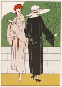 Damesjassenmode uit de jaren 1920 (kleurenlitho)