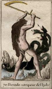 Werken van Hercules: “Hercules doodt de Lernaeaanse Hydra”. Uit “Mythologie de la jeunesse” door Pierre Blanchard 1803. door French School