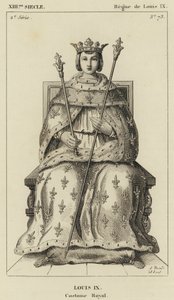XIII Eeuw, Regering van Lodewijk IX, Lodewijk IX, Koninklijk Kostuum (gravure)