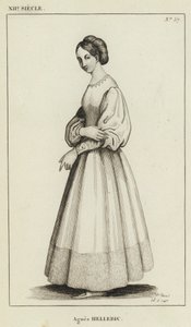 XII Eeuw, Agnes Hellebic (gravure) door French School