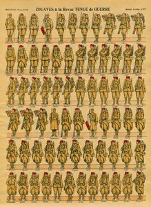 Zouaven, een Franse infanterie-eenheid opgericht in 1830 door generaal Clauzel voor de verovering van Algerije. Epinal beeld