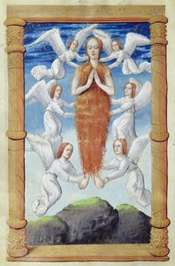 fol.97v De tenhemelopneming van Maria Magdalena, uit Heures a lUsage de Rome