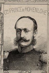 portrait of German general Clovis de Hohenlohe-Schillingsfurst - 1870-71 (engraving) door French School